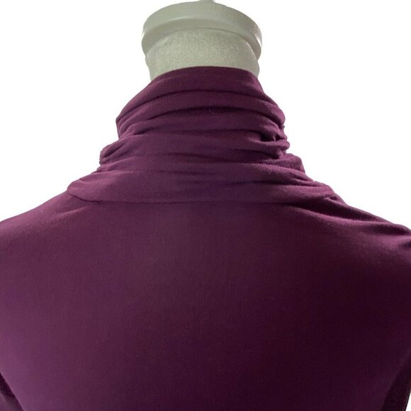 SOFT SURROUNDINGS Ruched Turtleneck Tunic Top Long Sleeve Purple LT 15-6 - Picture 8 of 16